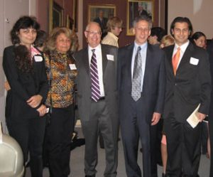 Northwestern University Award Ceremony (May 2009): From left to right: Dr. Ferechteh H. Teherani (Founder and CEO of Nanovation), Prof. Dr. Manijeh Razeghi (Walter P. Murphy Professor and Director of Center for Quantum Devices), Prof. Dr. Henry Bienen (Northwestern University President), Prof. Dr. Dan Linzer (Northwestern University Provost), Mr. Can Bayram (Dow and SPIE Award Recipient)